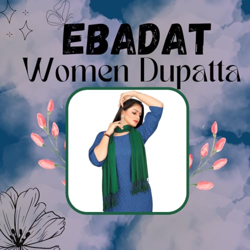 EBADAT Viscose Female Women's Casual Solid Fancy Soft & Skin Friendly Scarf/Stole with Tasal Work Suitable for Every Season (Green) - Image 3
