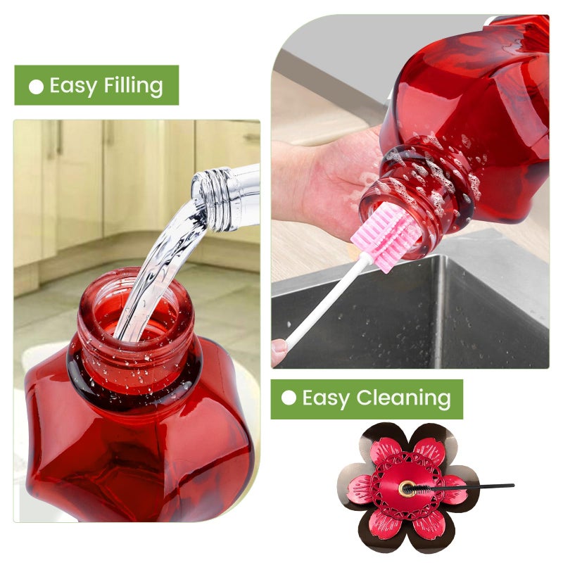 BOLITE Hummingbird Feeder, BOLITE Glass Hummingbird Feeders for Outdoors Hanging, with Ant Moat and Five Feeding Ports, 22 Ounces, Leak Proof, Red, Birthday Gifts for Women Men, Gifts for Mom Dad - Image 5