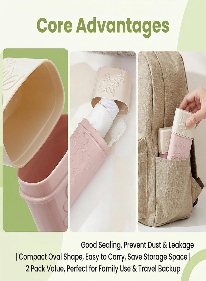 erioctry 2PCS Portable PP Plastic Toothbrush Toothpaste Holder Case for Travel Use Color Random - Image 5