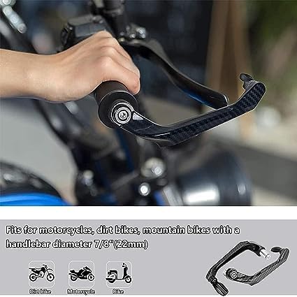 ELTRON TURBO Universal 7/8in 22mm CNC Aluminum Handlebar Brake Clutch Lever Hand Guard Protector for Motorcycle, Motorbike, Grey, Coated - Image 2