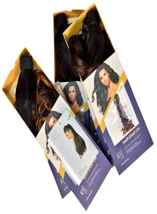 KIS Beautiful Snapon Ponytail Hair Extension (2 in 1) Human Hair Blend Salon-Quality Voluminous Luxurious Customizable | Tangle Free Hair (23 Inch Length So1 With Natural Brown Color) - Image 5