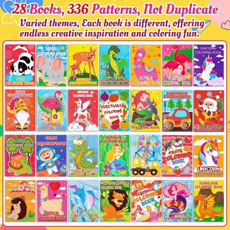 Geefuun 28PCS Coloring Books for Kids Party Favors: Ages 2-4 4-8 Easter,Summer End of the Year,Back to School,Halloween,Christmas Birthday Mini Gifts Bulk,Classroom Goodie Bags Stuffer Fillers(Not Duplicate) - Image 4