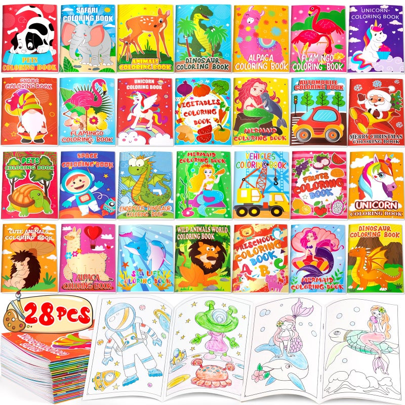 Geefuun 28PCS Coloring Books for Kids Party Favors: Ages 2-4 4-8 Easter,Summer End of the Year,Back to School,Halloween,Christmas Birthday Mini Gifts Bulk,Classroom Goodie Bags Stuffer Fillers(Not Duplicate) - Image 2