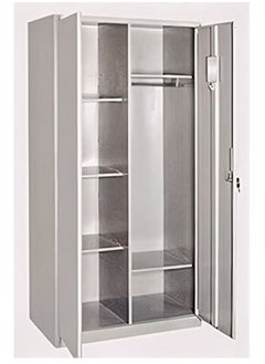 Galaxy Design Galaxy Design Cabinet 2 Door Steel, Grey -W90cm x H180cm x D45cm GDF-511  - Image 2