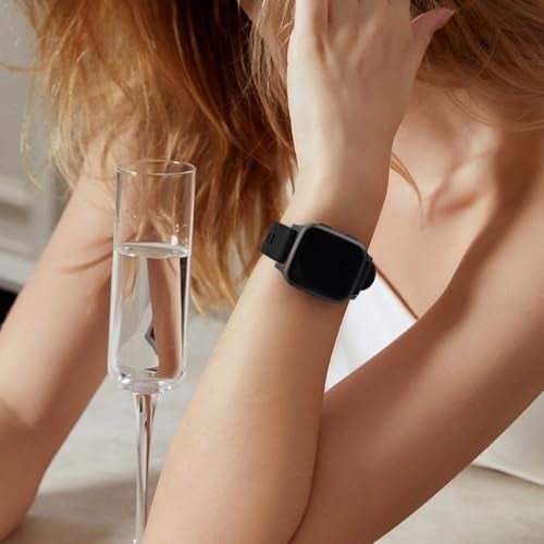 Tobfit 20mm Straps Compatible with Garmin Forerunner 165/165 Music, Forerunner 55/158,245/245 Music, 645/645 Music Band for Women Men, Silicone Strap for Garmin Watch-Black - Image 5