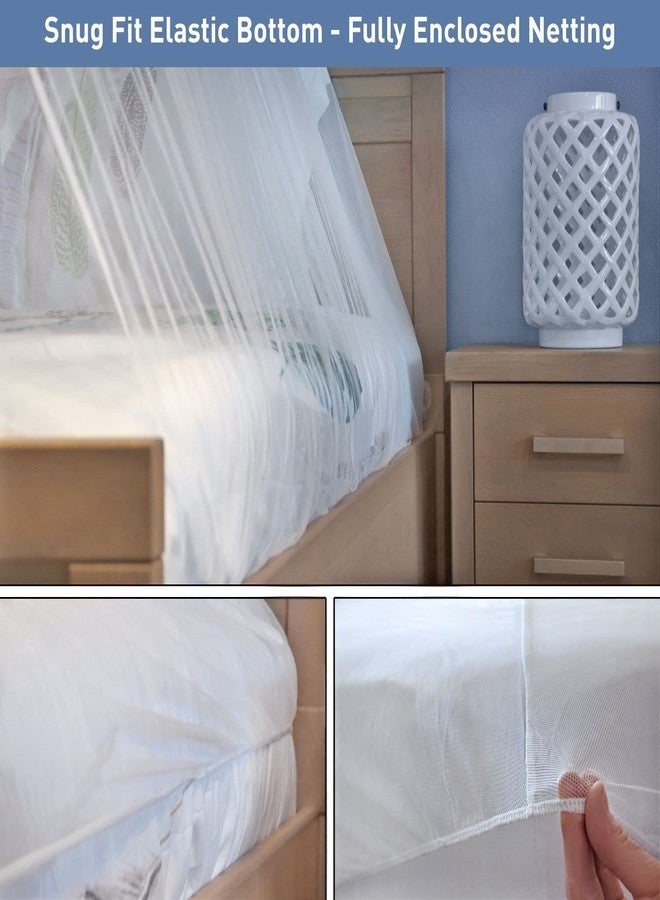 Universal Backpackers Mosquito Net for Single to King-Sized Beds - Fully-Enclosed Bed Canopy for Travel or Decoration - Free Bag, Hanging Kit & Adhesive Ceiling Hooks for Easy Setup - Image 2