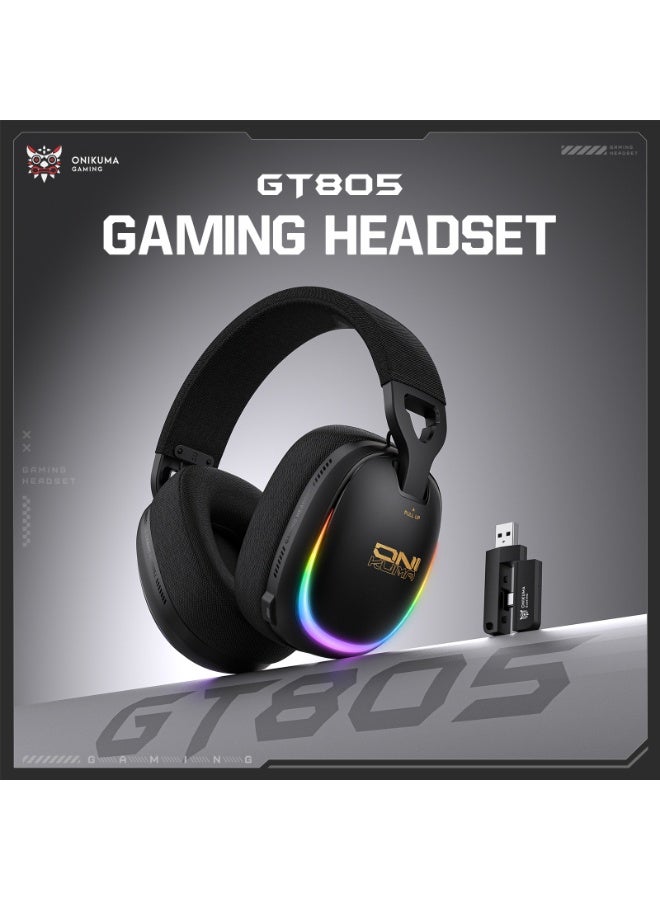 أونيكوما سماعة الألعاب اللاسلكية GT805، اتصال 2.4 جيجا هرتز USB/لاسلكي/سلكي لأجهزة PS4/PS5 وSWITCH وWindows 10/11 - Image 3