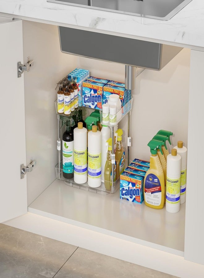 Xicennego Rotating Adjustable Storage Rack - 2-Tier Multi-Purpose Bathroom Under Sink Organizers and Storage - Space-Saving Organizer for Under Sink, Kitchen, Bathroom, Vanity and Fridge(1 Pack) - Image 1