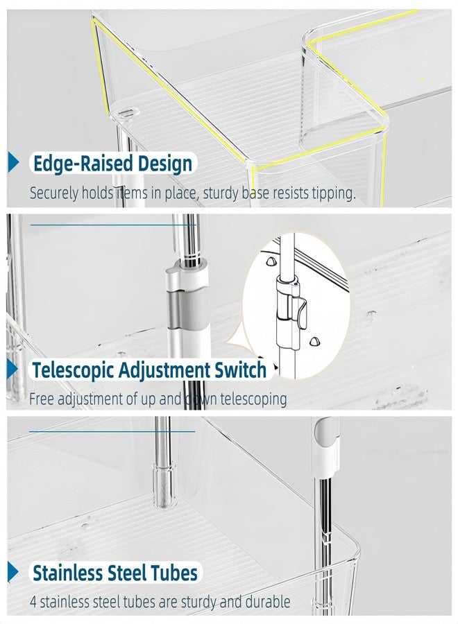 Xicennego Rotating Adjustable Storage Rack - 2-Tier Multi-Purpose Bathroom Under Sink Organizers and Storage - Space-Saving Organizer for Under Sink, Kitchen, Bathroom, Vanity and Fridge(1 Pack) - Image 4