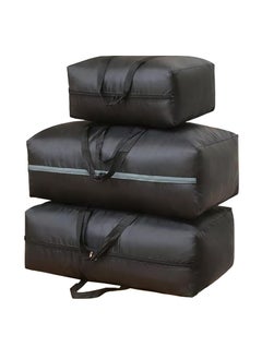 DUNISO 3 Pack Large Clothes Storage Bags | Moving Bags | Foldable Blanket Storage Bags for Organizing Bedroom, Closet, Comforter, Organization and Storage with Zip and Handle(Black)  - Image 3