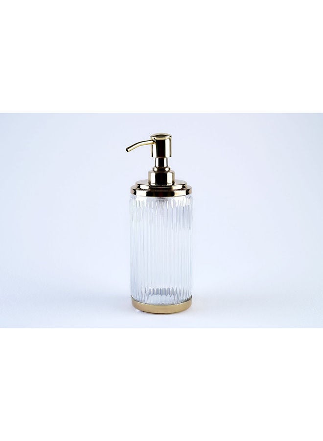 Pan Home Astrid Glass Soap Dispenser 7x7x19cm - Gold - Image 1