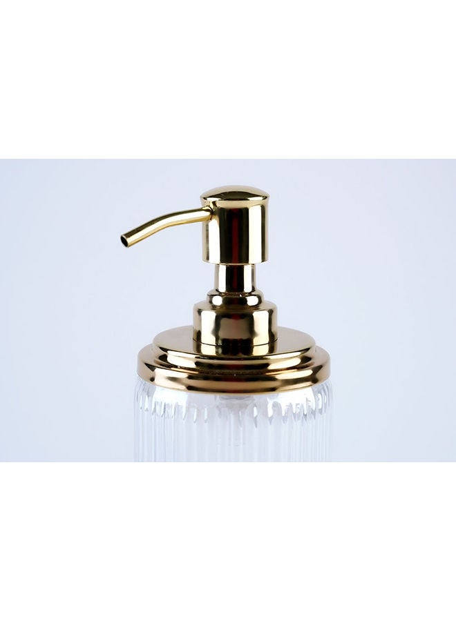 Pan Home Astrid Glass Soap Dispenser 7x7x19cm - Gold - Image 3