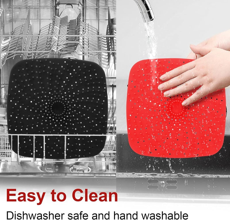 DEMEDO Upgrade Reusable Air Fryer Liners With Raised Silicone | Patented Product | BPA Free Non-Stick Mats | Tray Accessories | 2 Size Options 8 Inch Square - Image 5