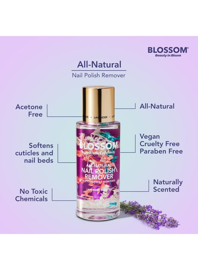 Blossom Non Toxic Nail Polish Remover Non Acetone, All Natural Scented, Vegan, Acetone Free Nail Polish Remover, Organic Plant-Based, Infused with Real Flowers, Made in USA, 2oz, Lavender - Image 5