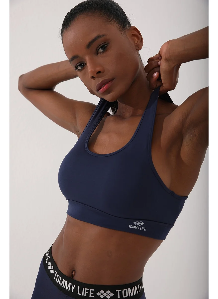 Tommy Life Indigo Women's Back Detail Slim Fit U Neck Sports Bustier - 97120