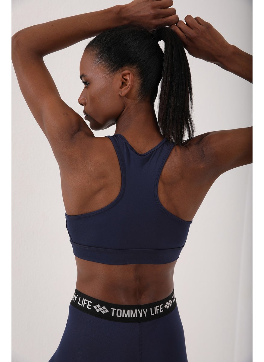 Tommy Life Indigo Women's Back Detail Slim Fit U Neck Sports Bustier - 97120  - Image 3
