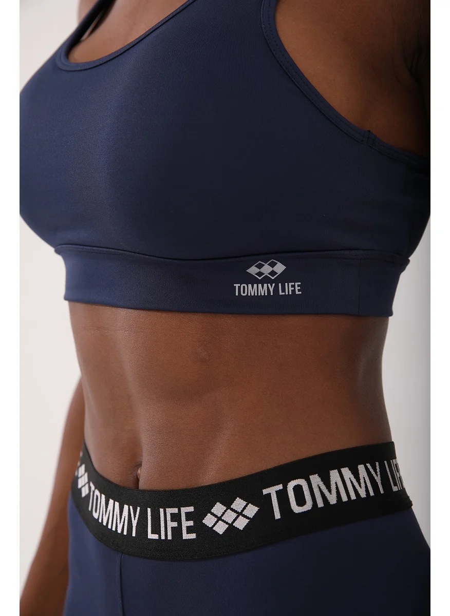 Tommy Life Indigo Women's Back Detail Slim Fit U Neck Sports Bustier - 97120
