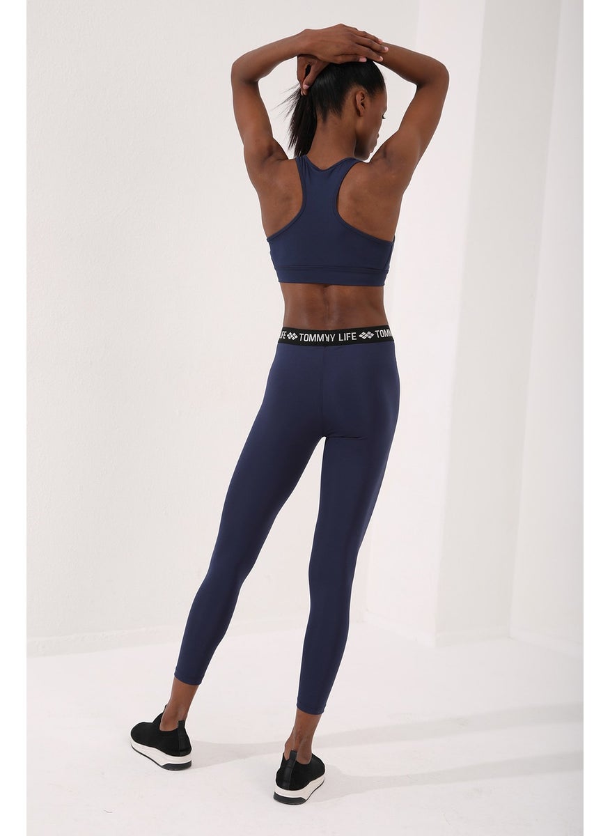 Tommy Life Indigo Women's Back Detail Slim Fit U Neck Sports Bustier - 97120  - Image 5