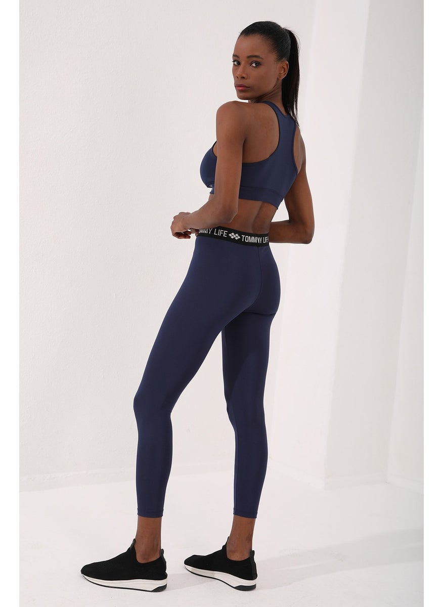 Tommy Life Indigo Women's Back Detail Slim Fit U Neck Sports Bustier - 97120  - Image 4