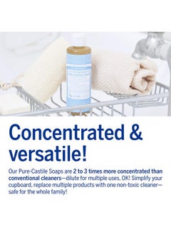 Dr. Bronner's Purecastile Liquid Soap (Baby Unscented 8 Ounce) Made With Organic Oils 18In1 Uses Face Hair Laundry Dishes For Sensitive Skin Babies No Added Fragrance Vegan Nongmo  - Image 4