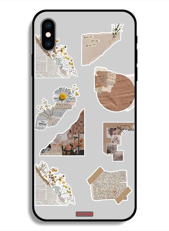 Tolwak Protective Case For Apple iPhone X Pieces Of Paper Stickers - Image 1