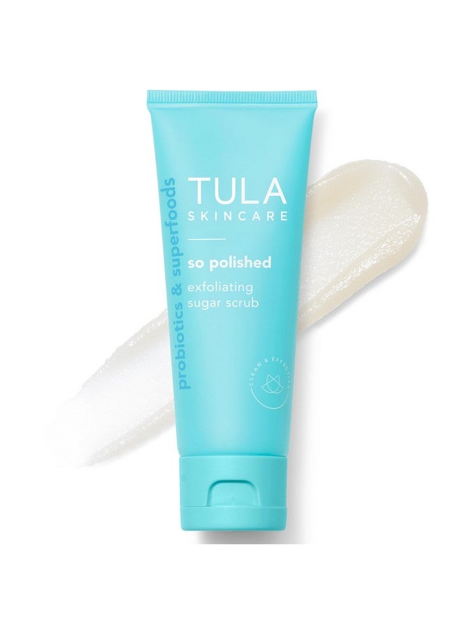 تولا مقشر السكر المقشر من TULA Skin Care So Polished - مقشر للوجه، يقشر بلطف بالسكر والبابايا ومستخلصات البروبيوتيك للحصول على بشرة أكثر نعومة وإشراقًا، 2.9 أونصة. - Image 1