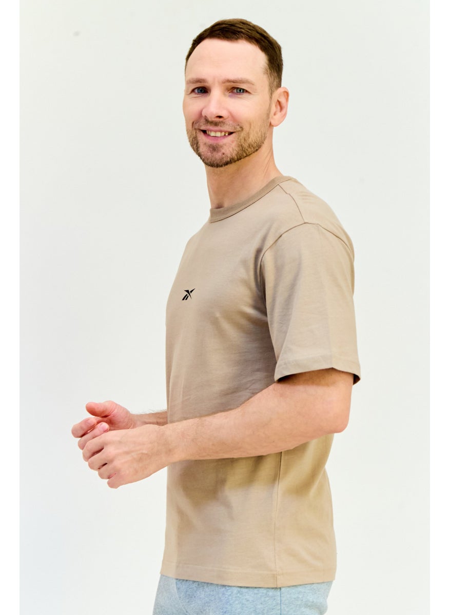 Reebok Men Sportswear Fit Short Sleeve Outdoor T-Shirt, Brown  - Image 2