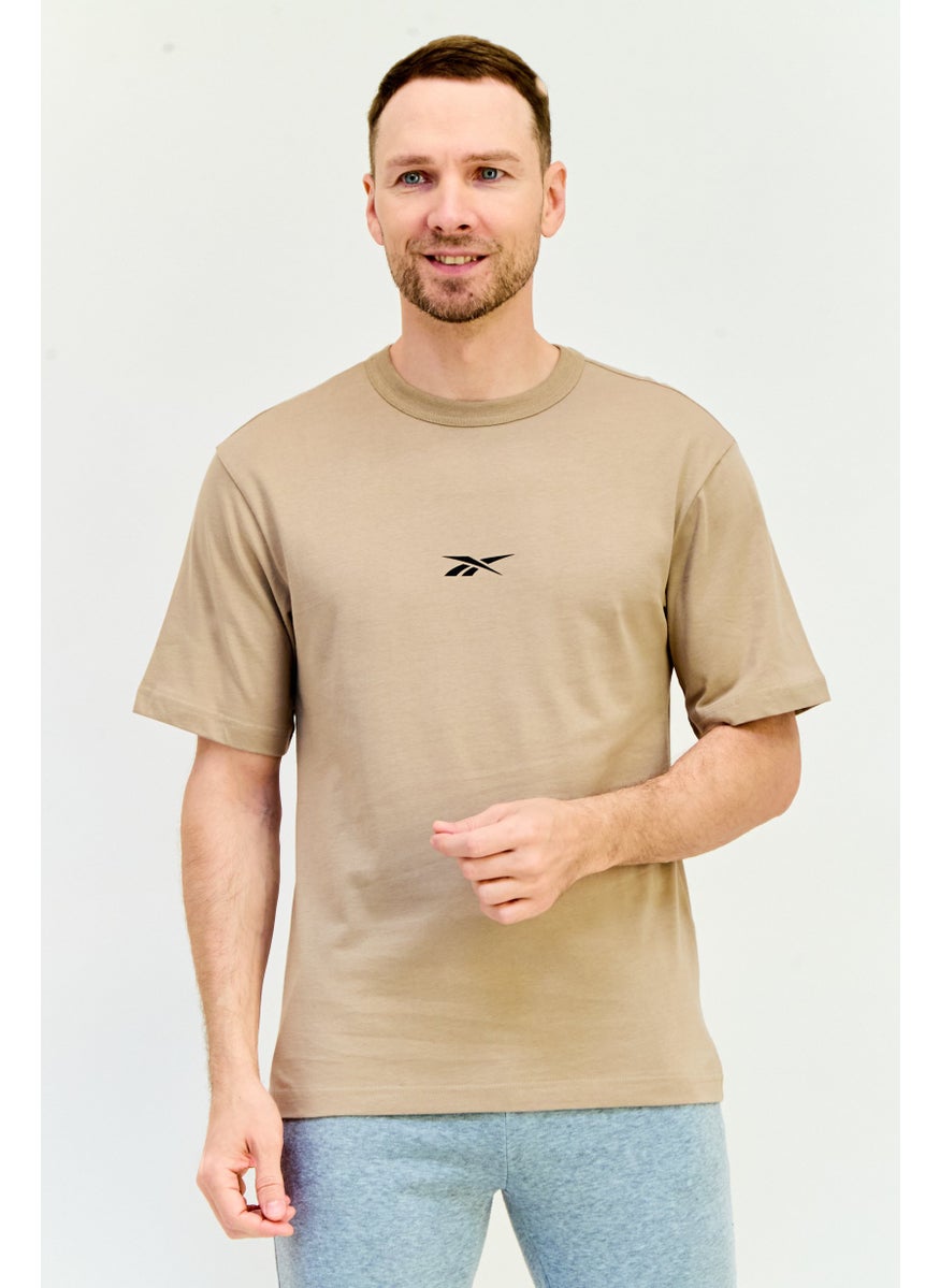 Reebok Men Sportswear Fit Short Sleeve Outdoor T-Shirt, Brown  - Image 1
