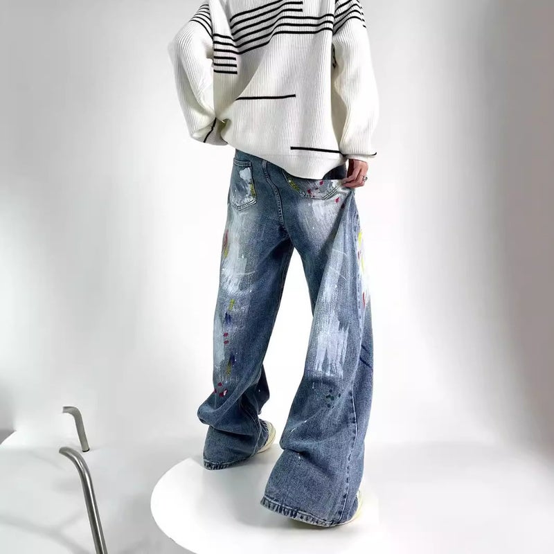 Unisex Classic Denim Jeans Loose Fit Daily Outdoor Wear - Image 3