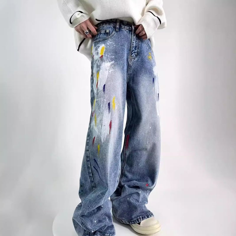 Unisex Classic Denim Jeans Loose Fit Daily Outdoor Wear - Image 2