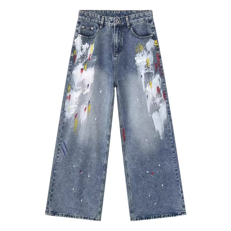 Unisex Classic Denim Jeans Loose Fit Daily Outdoor Wear - Image 1