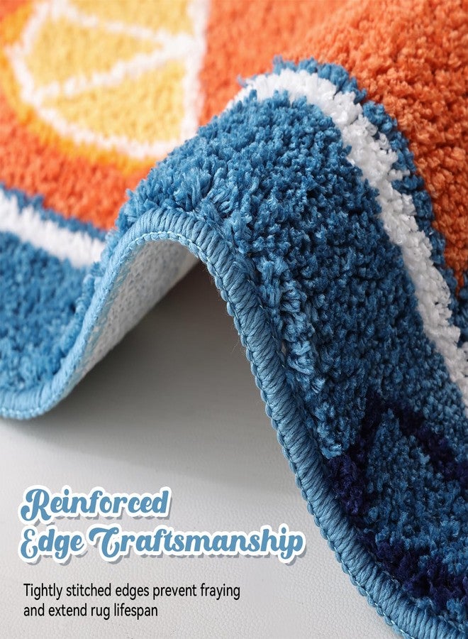 TRUEDAYS Sardine Can Bath Mat, Blue Bathroom Rugs for Bedroom, Soft Washable Rug Non Slip Cute Kitchen Bath Mats for Bathroom Funny Cartoon Fish and Lemon - Image 5