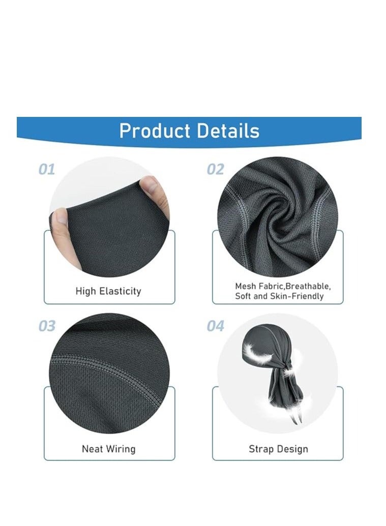 إسكدنيا قبعة القراصنة لركوب الدراجات في الهواء الطلق سريعة التجفيف الرياضة عقال الرطوبة فتل تنفس واقية من أشعة الشمس عقال القراصنة قبعة عقال - Image 4