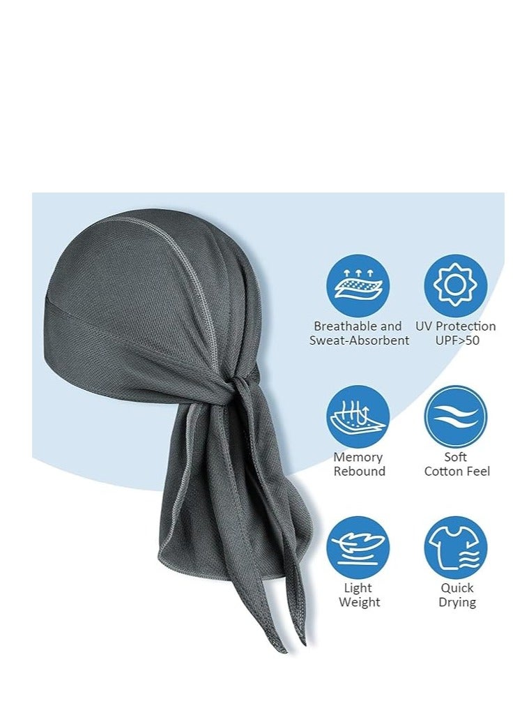 إسكدنيا قبعة القراصنة لركوب الدراجات في الهواء الطلق سريعة التجفيف الرياضة عقال الرطوبة فتل تنفس واقية من أشعة الشمس عقال القراصنة قبعة عقال - Image 3