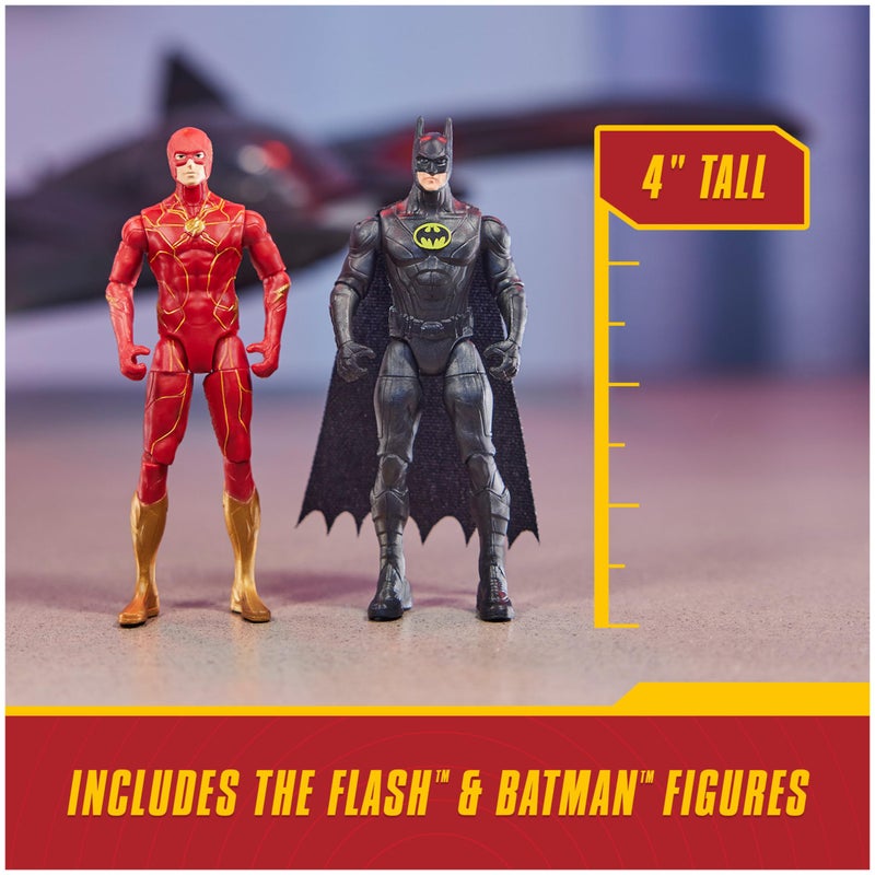 DC Comics مجموعة باتوينغ النهائية من دي سي كوميكس، فلاش وباتمان، تماثيل حركة، مجموعة ألعاب بطول 4 بوصات للأطفال من الأولاد والبنات 3 سنوات وما فوق - Image 5
