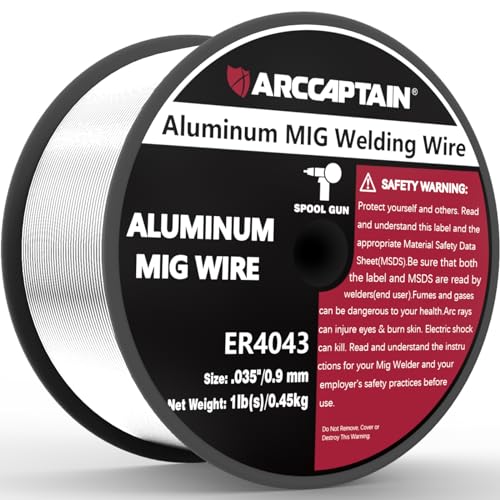 ARCCAPTAIN Silicon Aluminum Welding Wire ER4043 .035" Mig Welding Wire, 1 Pound Spool - Image 1