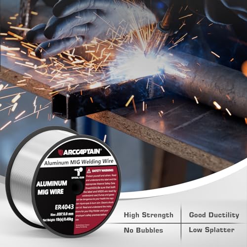 ARCCAPTAIN Silicon Aluminum Welding Wire ER4043 .035" Mig Welding Wire, 1 Pound Spool - Image 2