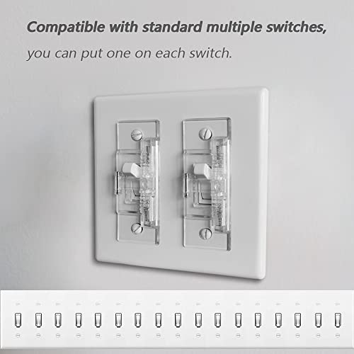 ILIVABLE Light Switch Guard, ILIVABLE Child Proof Wall Switch Plate Protects Your Lights or Circuits from being Accidentally Turned On or Off by Children and Adults (Clear, 2 Pack) - Image 4