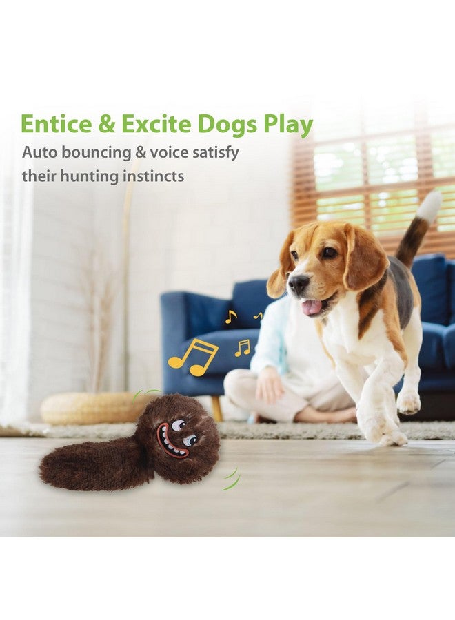 PETGEEK PETGEEK Interactive Dog Toys Ball - Rechargeable, Squeaky Plush Crazy Bouncer Dog Ball with Wiggles & Vibrations, Durable Moving Vibrating Dog Toy for Small, Medium, Large Dogs (6 Inches, Brown)  - Image 3
