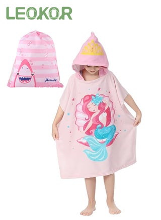Kids Bath Towel for 4-9 Years Toddler, Microfiber Bath Towel Super Soft Robe Poncho Bathrobe,  Girls Beach Pool Bath Swim Coverups with Portable Bag 70*150CM - pzsku/Z4AA43FA38724295F1298Z/45/_/1721979442/32b97ae9-3b67-4561-9721-00b5ea353fde