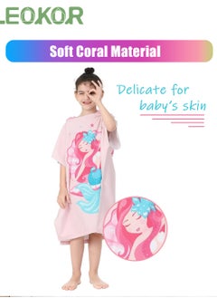 LEOKOR Kids Bath Towel for 4-9 Years Toddler, Microfiber Bath Towel Super Soft Robe Poncho Bathrobe,  Girls Beach Pool Bath Swim Coverups with Portable Bag 70*150CM  - Image 5