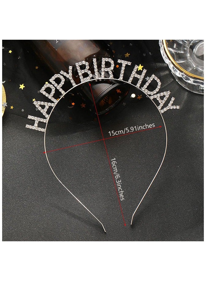 Birthday Headband Queen Crown Hair Band for Women Girls Happy Birthday Party Accessories - Image 2