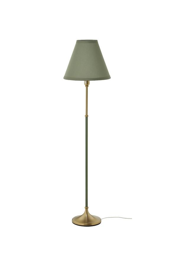 Zaboon Floor Lamp, Brass/Green-Grey - Image 1