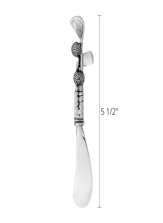 أب طقم فرش جبن على شكل نادي غولف من UPware، فرش زبدة من سبائك الزنك بمقابض مزخرفة للجبن والقشدة والصلصات، فضي، 5.5 بوصة، طقم من قطعتين - Image 3