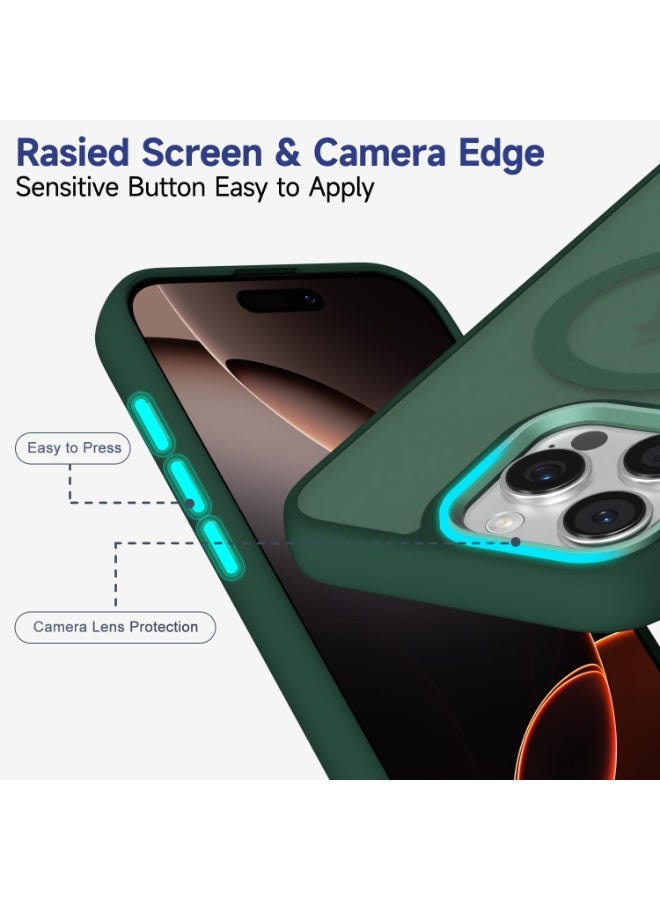 ACLIX Magnetic Case for iPhone 16 Pro Case, Compatible with MagSafe, Plating Luxury Cover, Clear Soft TPU Shockproof Protective Phone Case, (Green) - Image 2