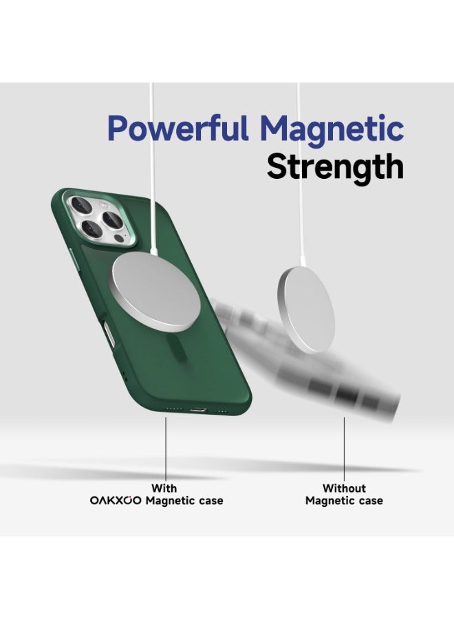 ACLIX Magnetic Case for iPhone 16 Pro Case, Compatible with MagSafe, Plating Luxury Cover, Clear Soft TPU Shockproof Protective Phone Case, (Green) - Image 4