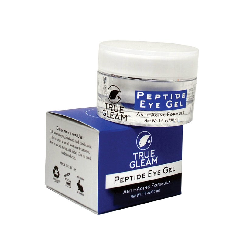 TRUEGLEAM Peptide AntiAging Under Eye Collagen Gel for Wrinkles Bags Puffiness and Dark Spots Skin Care Treatment with Aloe Vera Hyaluronic Acid Vitamin E and Peptides