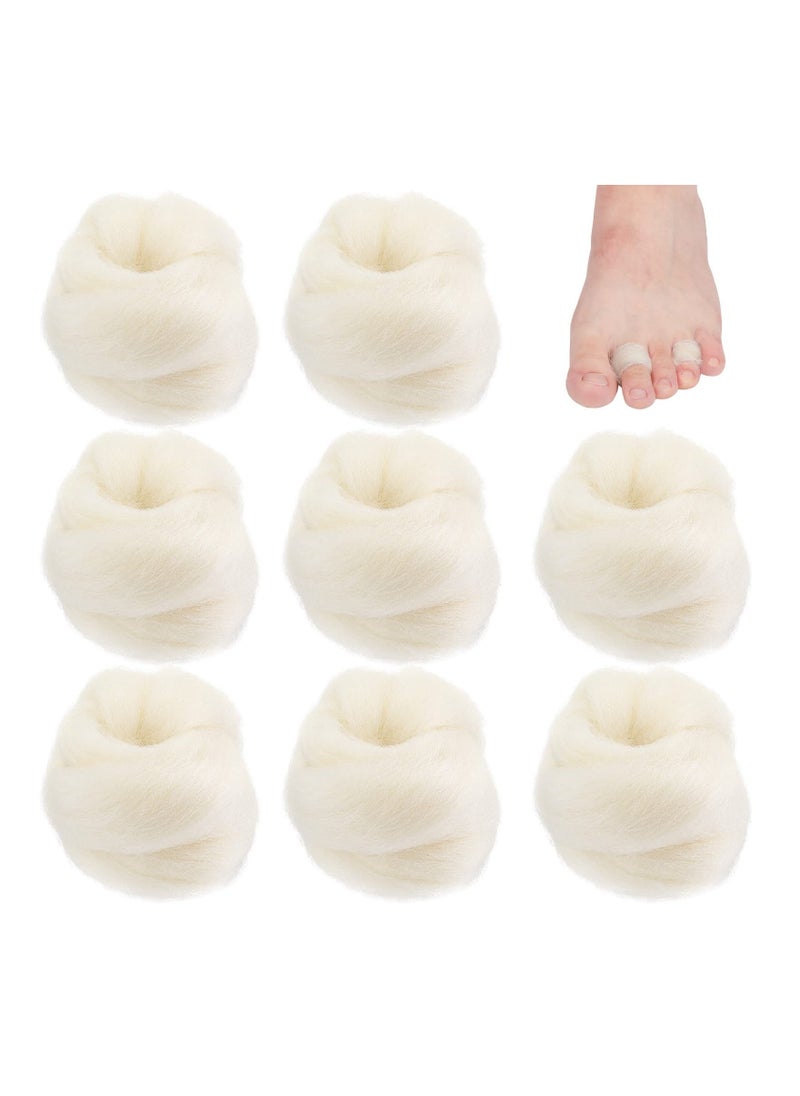 Excefore Lambs Wool for Toes Soft Feet Cushion Toe Separator Lambs Wool Corn Cushion Pads Blister Prevention Bunions Callus Remover Cushions Hammer Toe Relief for Shoes or Feet, 3/8 oz (8 Pcs)  - Image 1