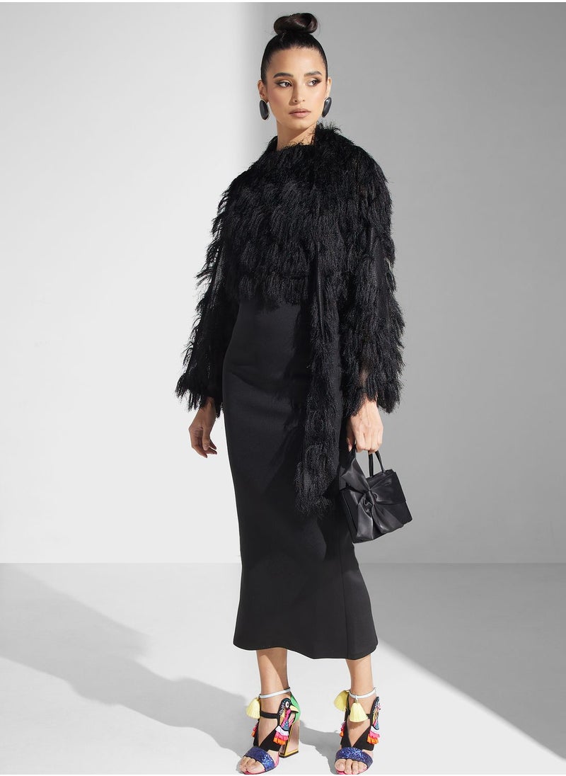 Golden Apple - Fur Detail Dress - Image 1