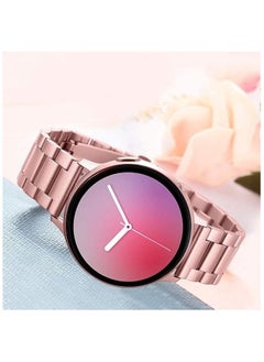Generic Strap Band Metal 22MM For Samsung galaxy watch 3 45mm /watch 46mm/Gear S3/Huawei watch GT2E/GT (42mm,46mm)/GT2 Pro/GT2 46MM/honor Magic Watch2 46mm/Amazfit GTR 47mm/GTR 2/2e (Rose Pink)  - Image 2